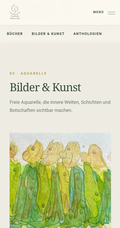 Mobile Aquarellseite von Daniela Selina Fux